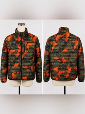 Hawke & Co Sport Orange Camo Lightweight Puffer Jacket Men’s Large